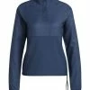 Adidas Women's Embossed 1/4-Snap Pullover - Crew Navy