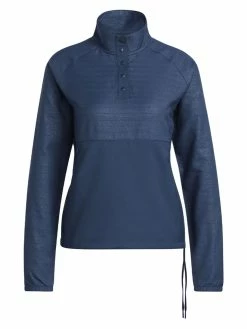 Adidas Women's Embossed 1/4-Snap Pullover - Crew Navy