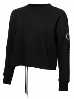 Calvin Klein W Chill Cropped Crew Sweatshirt - Black