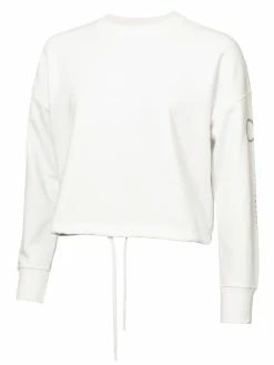 Calvin Klein W Chill Cropped Crew Sweatshirt - White