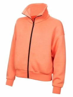 Calvin Klein W Relax Full Zip Cropped Mid Layer - Coral Marl