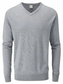 Ping Warren Merino V-Neck Sweater - French Grey Marl