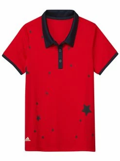 Adidas JR Girls Printed Polo - Red
