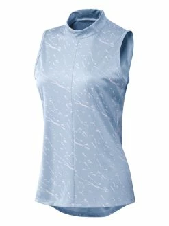 Adidas W Jacquard Primeblue Sleeveless Polo Shirt - Ambient Sky