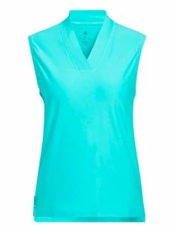 Adidas W Go-To Sleeveless Polo Shirt - Semi Mint Rush