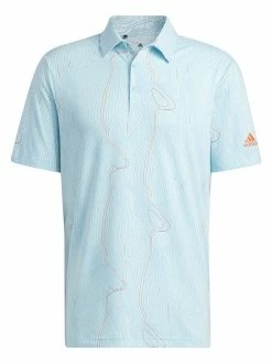 Adidas Course Map Polo Shirt - Bliss Blue Mel/Pulse Blue/Semi Impact Orange