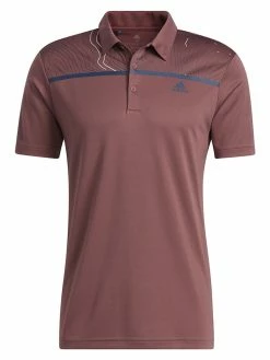 Adidas Core Chest-Print Polo Shirt - Quiet Crimson