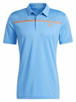 Adidas Core Chest-Print Polo Shirt - Pulse Blue
