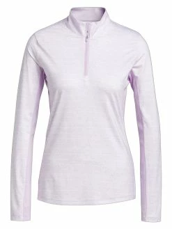 Adidas Women's Ultimate365 Polo Long-Sleeve Top - Bliss Lilac