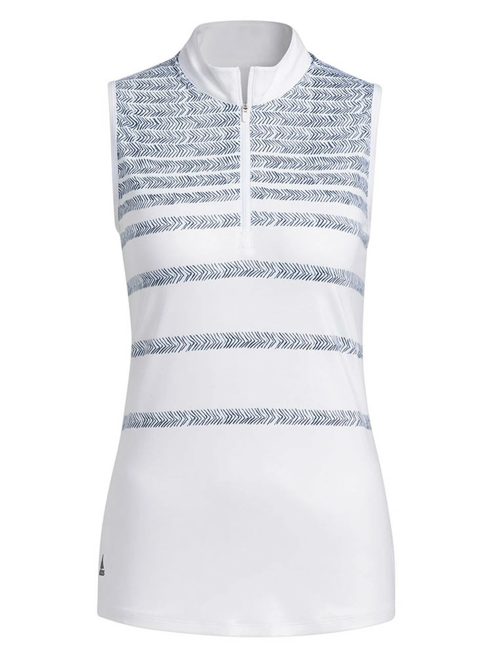 Adidas Women's Herringbone Stripe Sleeveless Polo Shirt - Crew Navy