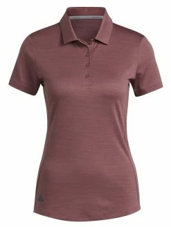 Adidas W Space-Dyed Short Sleeve Polo Shirt - Quiet Crimson/Crew Navy