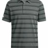 Adidas Two-Colour Striped Polo Shirt - Linen Green/Shadow Green