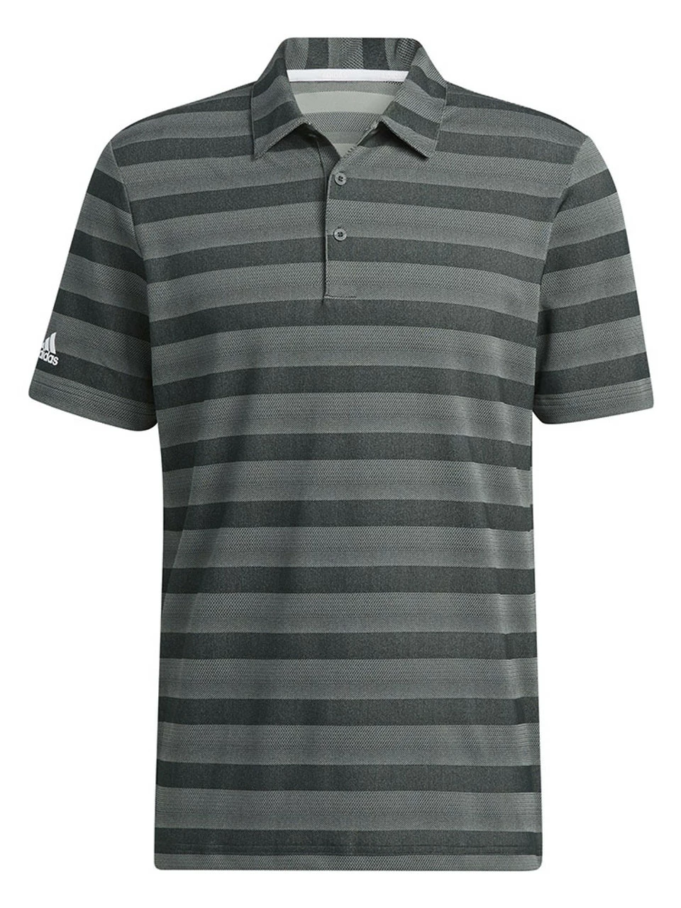 Adidas Two-Colour Striped Polo Shirt - Linen Green/Shadow Green