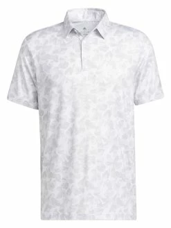 Adidas Prisma-Print Polo Shirt - White/Grey Two