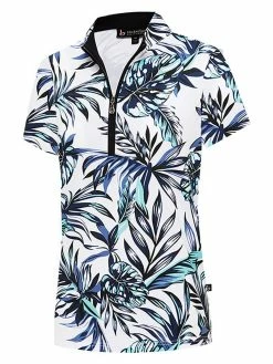 Birdee Sport Women's Tropic Short Sleeve Top - Navy Print
