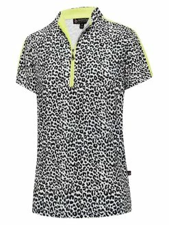 Birdee Sport Women's Cheeta Short Sleeve Top - Citrus Animal
