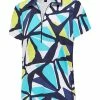 Birdee Sport Women's Azure Short Sleeve Top - Abstract Print
