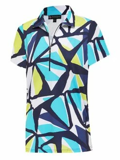 Birdee Sport Women's Azure Short Sleeve Top - Abstract Print