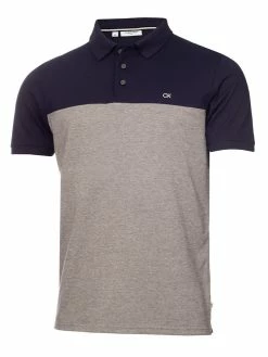 Calvin Klein Colour Block Polo Shirt - Navy/Silver Marl