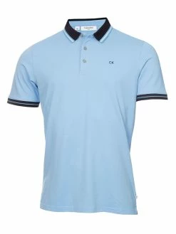 Calvin Klein Particle Polo Shirt - Sky Blue