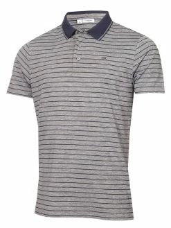 Calvin Klein Splice Polo Shirt - Navy Marl/Navy Stripe