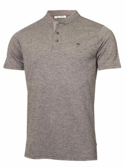 Calvin Klein Blade Collar Pique Polo Shirt - Charcoal Marl