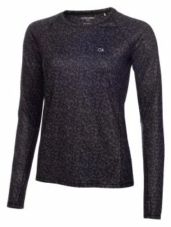 Calvin Klein W Relax Printed Long Sleeved T-shirt - Black/Urban