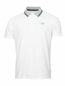 Calvin Klein Monterey Polo - White/Ocean Blue
