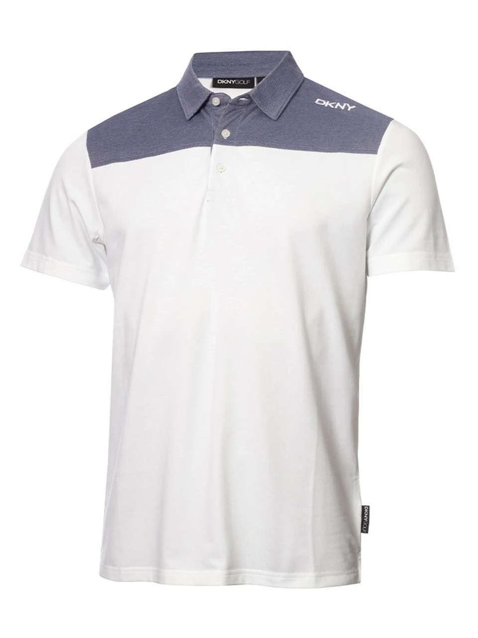 DKNY Golf Bronx Colour Block Pique Polo - White/Navy Oxford