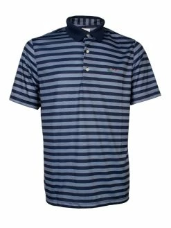 Greg Norman Performance Stripe Polo - Navy