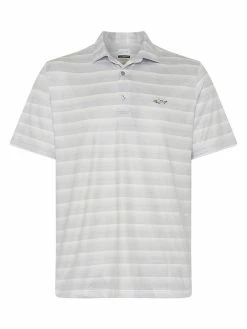 Greg Norman Heather Stripe Shark Polo - Shark Grey/White