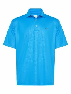 Greg Norman Tile Emboss Polo - Island Blue