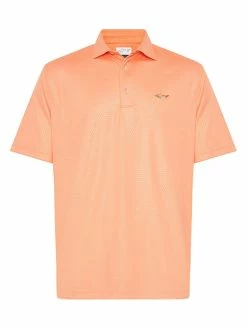 Greg Norman Tile Emboss Polo - Papaya
