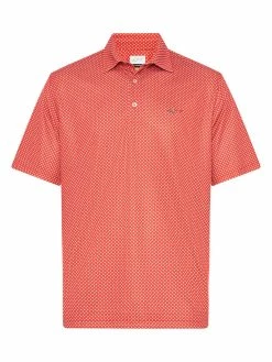 Greg Norman Diamond Foulard Polo - Deep Coral