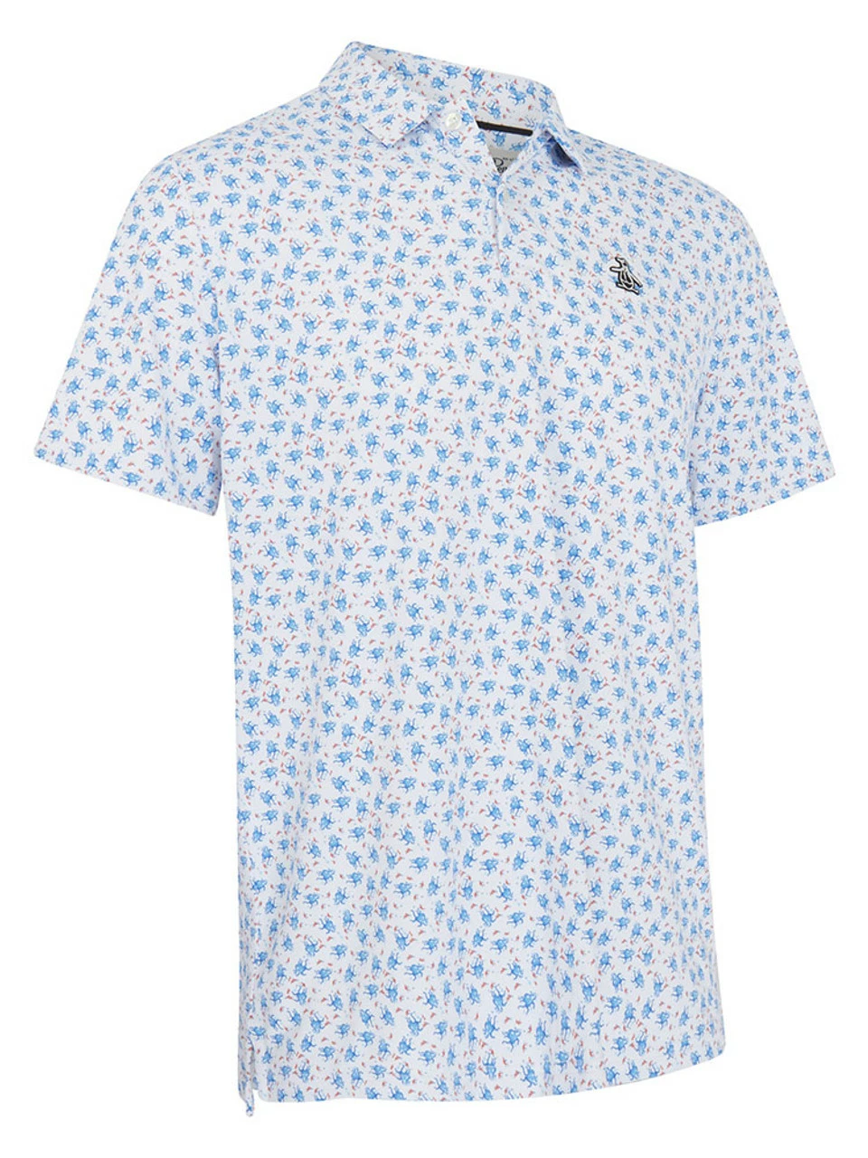 Original Penguin Micro Octopus Print (Reg Fit) Golf Polo - Bright White