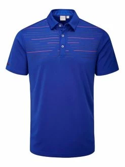 Ping Portman Tailored Fit Polo - Blue Surf/Navy