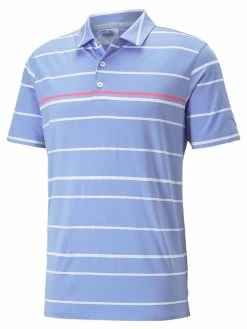Puma MATTR Border Lines Golf Polo - Lavender Pop/Sunset Pink