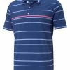Puma MATTR Border Lines Golf Polo - Blazing Blue/Sunset Pink