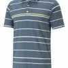 Puma MATTR Border Lines Golf Polo - Evening Sky/Mustard Seed