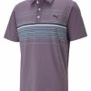 Puma MATTR Canyon Golf Polo - Purple Charcoal/Puma Black