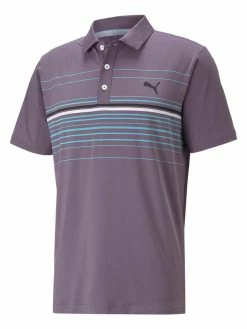 Puma MATTR Canyon Golf Polo - Purple Charcoal/Puma Black