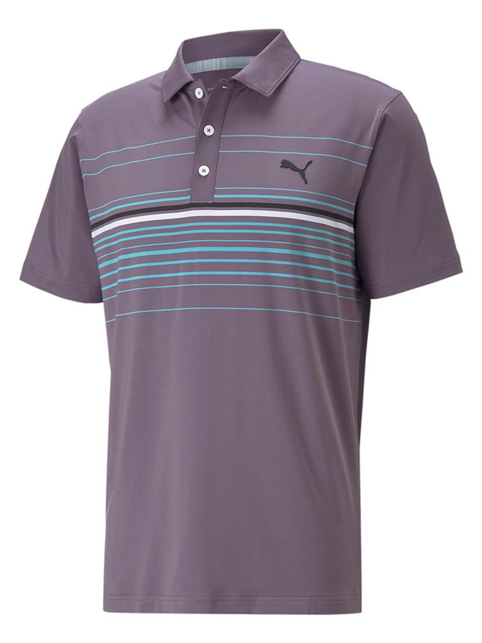Puma MATTR Canyon Golf Polo - Purple Charcoal/Puma Black