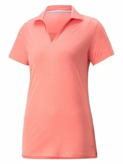 Puma Women's CLOUDSPUN Coast Golf Polo - Carnation Pink Heather