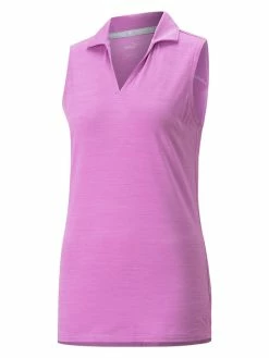 Puma Women's CLOUDSPUN Coast Sleeveless Golf Polo - Mauve Pop Heather