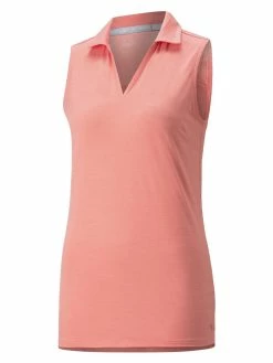 Puma Women's CLOUDSPUN Coast Sleeveless Golf Polo - Carnation Pink