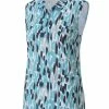 Puma Women's CLOUDSPUN Three Brush Sleeveless Golf Polo - Navy Blazer/Dusty Aqua