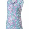 Puma Women's CLOUDSPUN Three Brush Sleeveless Golf Polo - Bright White/Mauve Pop