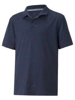 Puma JR Boys CLOUDSPUN Love Golf Polo - Navy Blazer/Ski Patrol