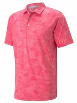 Puma CLOUDSPUN Leaflet Golf Polo - Sunset Pink