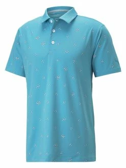 Puma MATTR Foliage Golf Polo - Dusty Aqua/Purple Charcoal